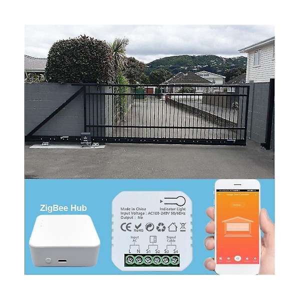 Tuya Smart Life Zigbee Motorisoitu Kääntöportin Liukuportin Ohjain Kuivakontakti Ääniohjaus
