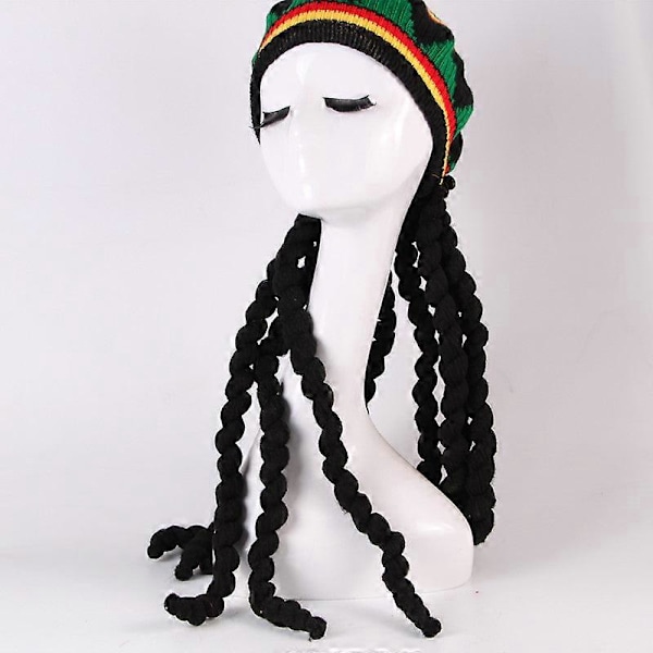 Halloween Jul Julegaver Dekoration Cos Paryk Fletning Stråhat Beret Dreadlocks