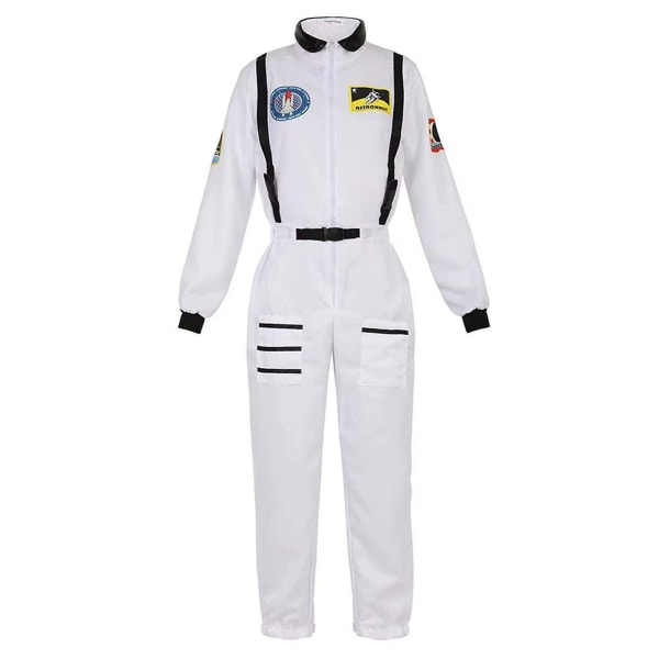 Halloween Astronaut Cosplay -asu Henkilökohtainen avaruusmies Roolileikki Bodysuit naisille miehille White Adult 180