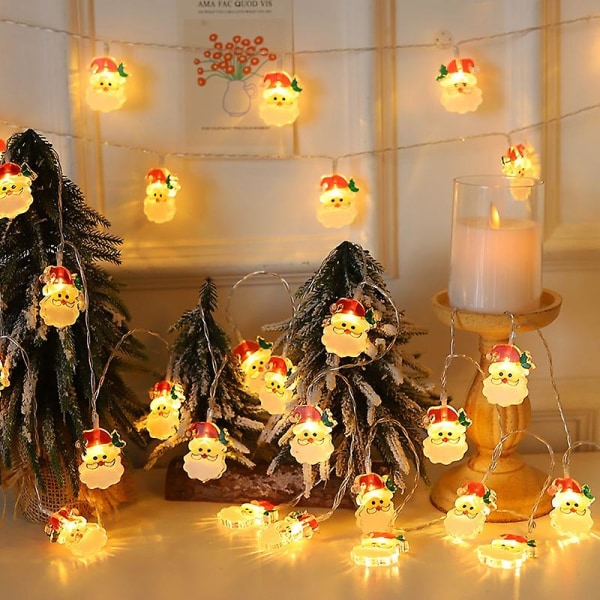 Julenissen 2024 Snømann Elk Garland String Lights julepynt style 4