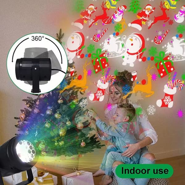 Nattlys snøfnuggprojektor snøfnugg juleprojektor