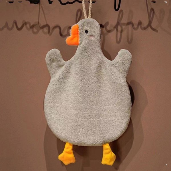 Keittiöpyyhe sarjakuva Duck Goose CAN ripustaa kotitalouksien kylpyhuoneen paksuuntunut imukykyinen pyyhe Nenäliina ruoanlaitto puuvilla Grey