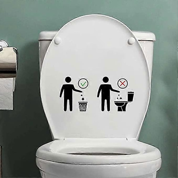WC-istuimen tarra, jossa on lainauksia, varoitustekstejä, irrotettavia vedenpitäviä tarroja kylpyhuoneen WC-istuimen sisustukseen (musta)