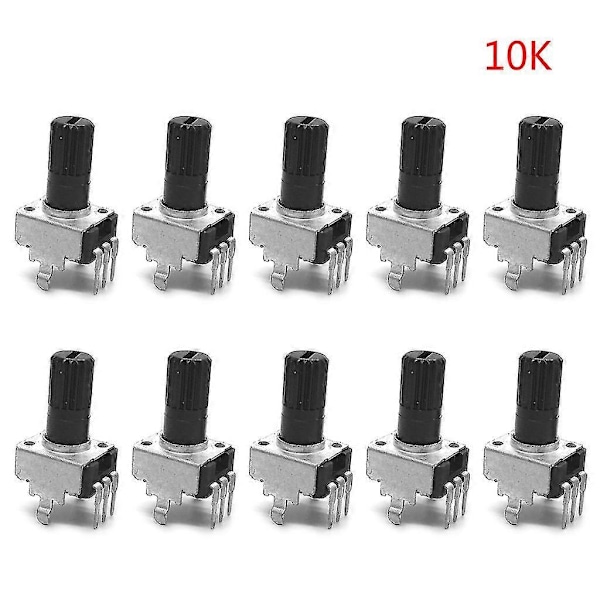 10 st Rv09 Vertikal Potentiometer Axel 12.5mm 1k 2k 5k 10k 20k 50k 100k Långt Handtag 0932 Vertikal