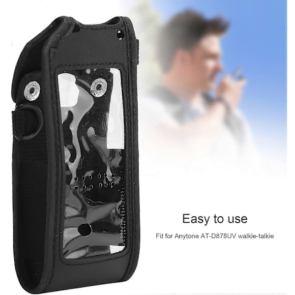 Walkie Talkie Läderfodral för Anytone AT-D878UV Tvåvägsradio med Snodd, PU-läder (1 st)