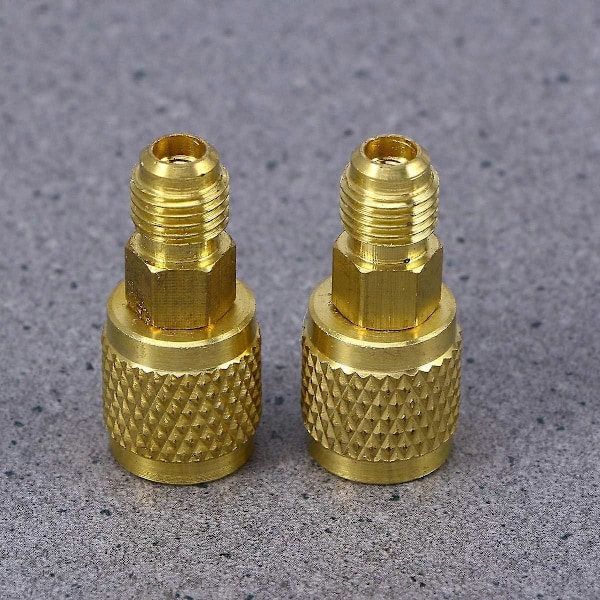2 luftkonditioneringsadaptrar snabbkoppling luftkonditioneringssystem konverteringsadapter (guld)
