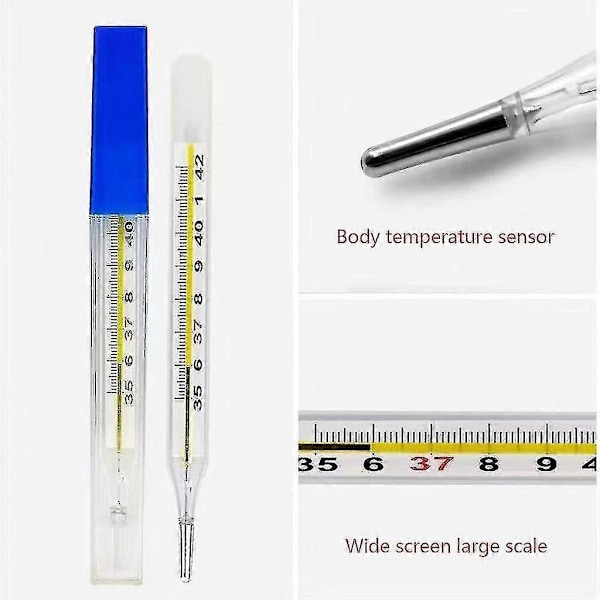 Termometer til voksne, oralt glas termometer til feber 35-42c