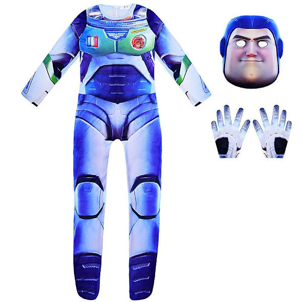2023 Het Buzz Lightyear Halloween Cosplay Kostym Anime Pojkar Jumpsuit Karneval Party Cos Kläder Buzz Lightyear Kostym 5-13 år 198 130 (7-8Y)
