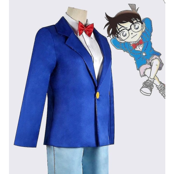 Hurtig levering Berømt detektiv Conan Kudo Shinichi kostume Halloween Cosplay kostume 140CM