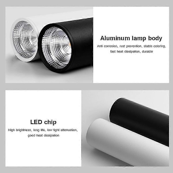 Dæmpbar Lang Rør Overflademonteret Downlight 7w 12w Moderne LED Loftlampe Spotlys Indendørs Stue Køkken Butik Kontor