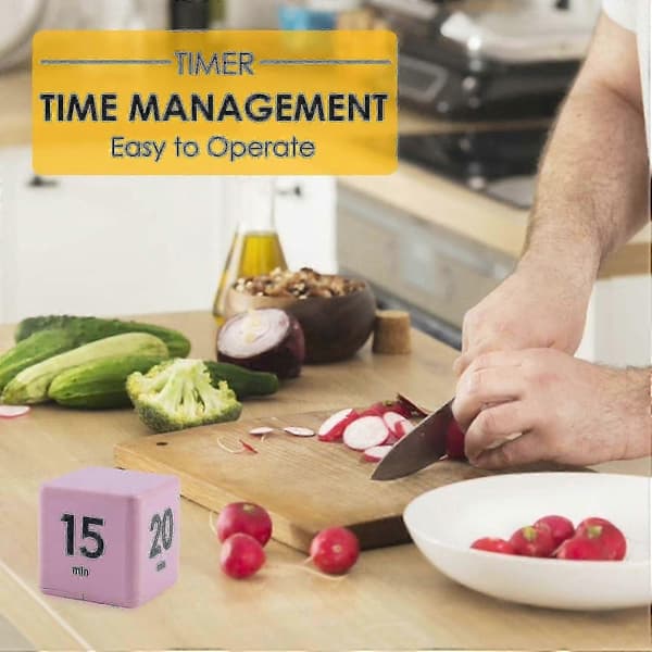 1 st Kökstimer Elektronisk Kubisk Timer Nedräkning Kök Kub Stilren (rosa)