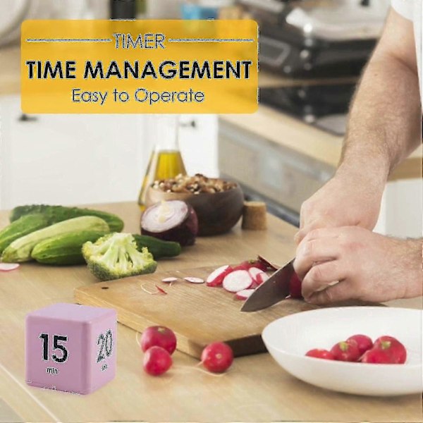 1 stk. Køkken Timer Elektronisk Kubisk Timer Nedtælling Køkken Cube Stilfuld (pink)