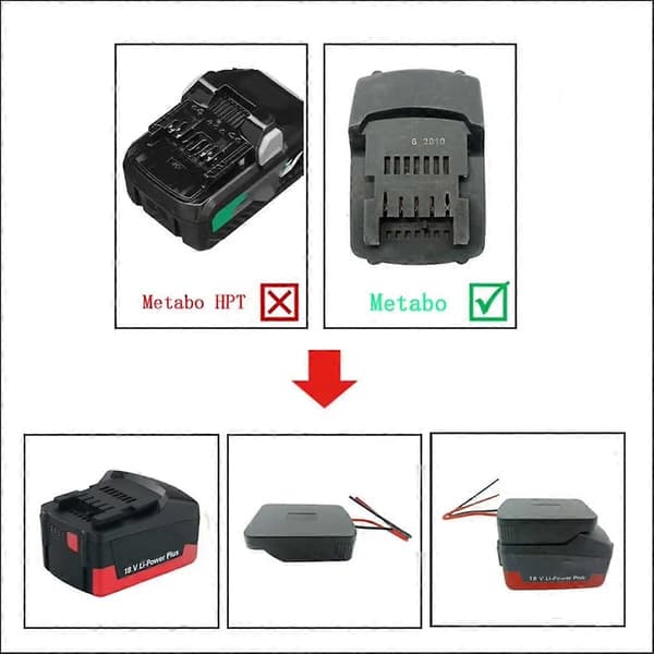 Batteriadapter til Metabo 18V Li-Ion batteriadapter DIY