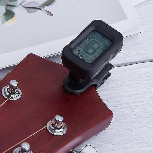 Gitarrstämmare digital elektronisk stämmare 360 graders justerbar gitarrstämmare för gitarr, bas, ukulele