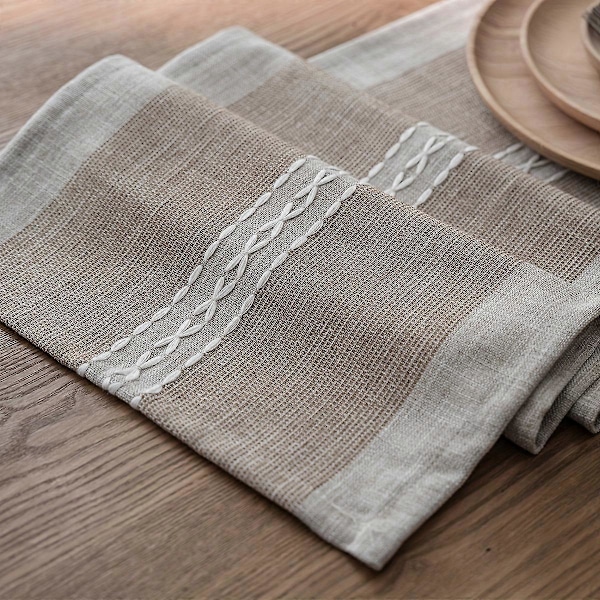 Ny stil 1 st, Bordslöpare, Enkelradig soffbordslöpare, Nordisk jacquard geometrisk bordsduk, Handvävd bordsduk med tofs, Mode te-duk