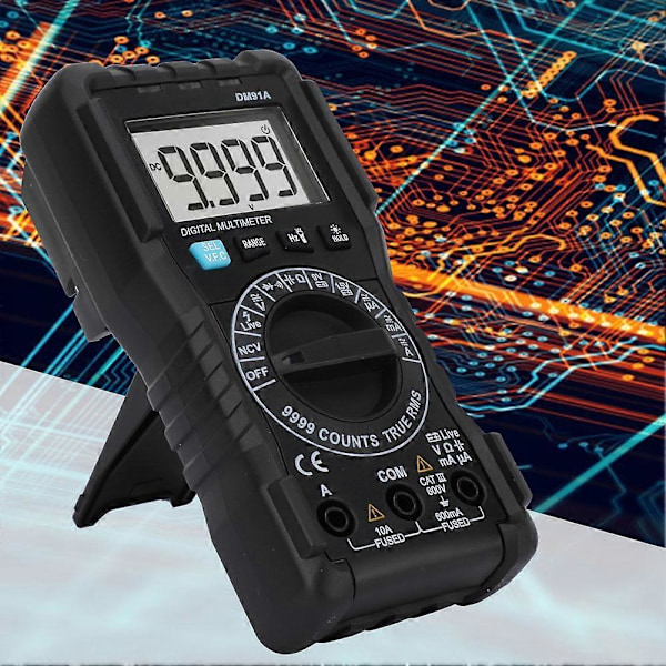 DM91A 9999 Multimeter Digital Automatisk Intelligent Multimeter (Batteri ikke inkludert)