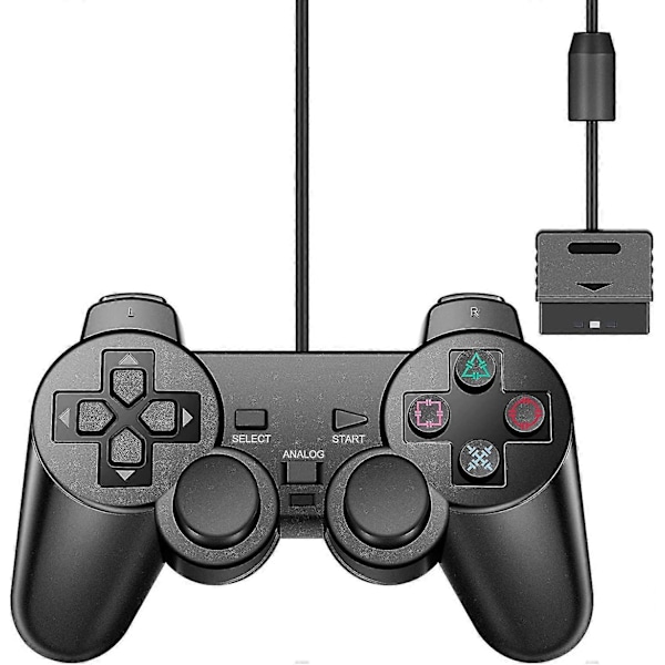 Ohjain PS2:lle Langallinen ohjain Sony Playstation PS2:lle kaksoisvärinällä USB-langallinen joystick-peliohjain videopelit