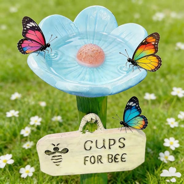 Biepollinator drikkekopp med stakebase - gul Yellow