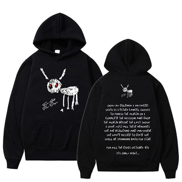 Rapper Drake For All The Dogs Print Luvtröja Hip Hop Mode Män Dam Unisex Luvtröjor Sweatshirts Pullover Huva XL