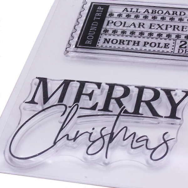 Glædelig Jul Silikone Klar Stempel DIY Papirkunst Håndværk Journalføringstilbehør