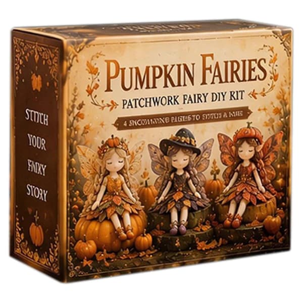 Fe-dukkefremstilling håndarbejdssæt til voksne og børn Fe-patchwork DIY-sæt Skab 4 unikke fe-figurer med materialer og guide