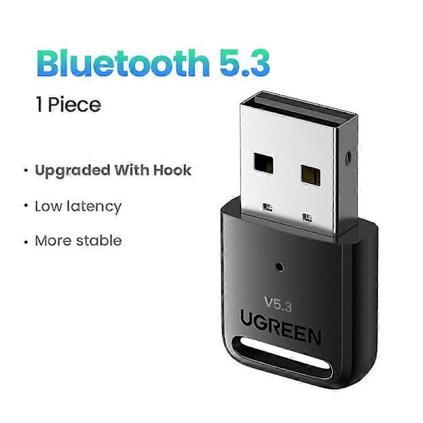 UGREEN USB Bluetooth 5.3 5.0 Dongle Adapter for PC Høyttaler Trådløs Musikklyd Mottaker Sender aptx Bluetooth 5.0