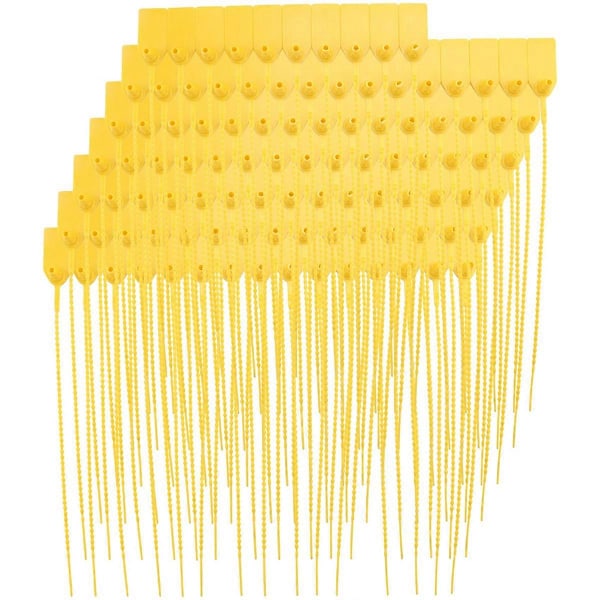 100 Plomberingsmærker i plastik, nummererede strips, selvlåsende skilte til forsendelse, 250 mm