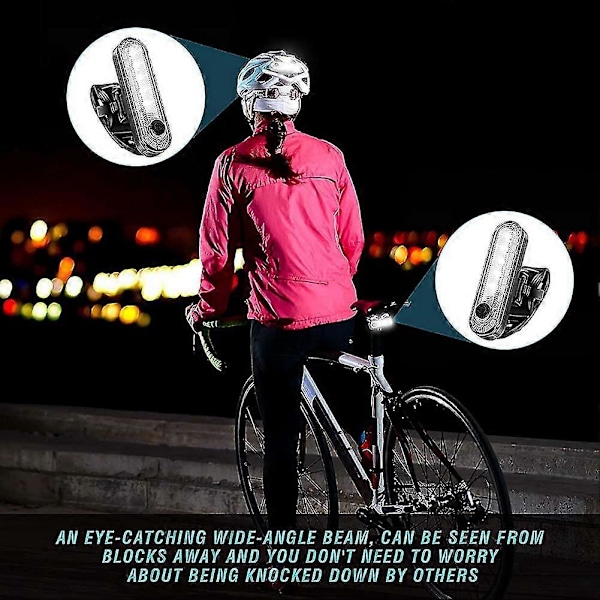 2 stk. USB Genopladelig LED Cykel Baglygte Lysstærk 4 Tilstande Baglygte Vandtæt Cykel Baglygte