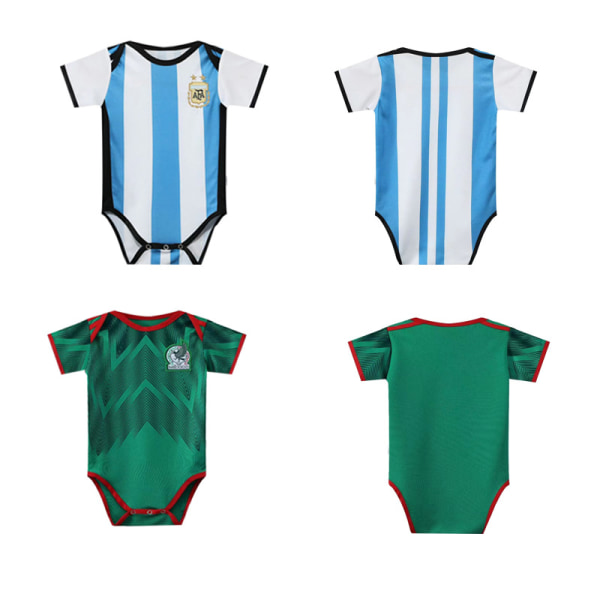 VM baby fodbold trøje Brasilien Mexico Argentina BB baby kravledragt jumpsuit brazil home court Size 12 (12-18 months)