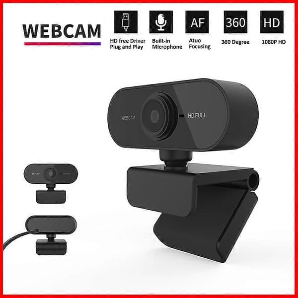 1080P HD Mini Webcam med mikrofon, USB-interface understøtter bærbar desktop computer, velegnet til live videoopkaldskonference