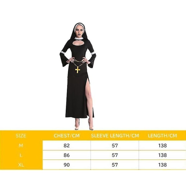 Halloween nonne kostume Cosplay Vampyr Djævel kostume Halloween kostumer i høj kvalitet L