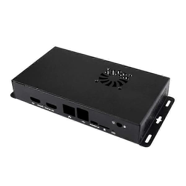 Kompatibel med Compute Module 5 IO Board Metal Case med integreret køleventilator og effektivt design Black