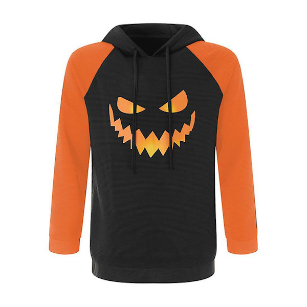 Pumpkin Halloween Costume Hoodie Pullover Hoodie ORANGE BLACK STYLE 1 XL
