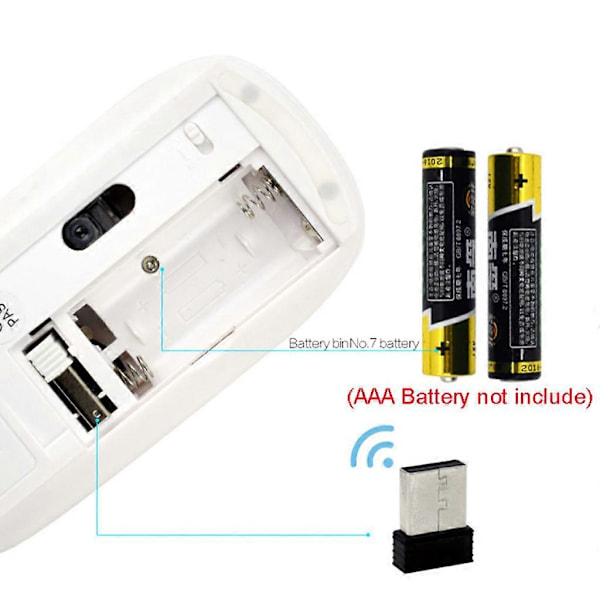 Optisk Trådløs Mus Ultratynd Mini Optisk Ultratynd USB 2.4Ghz Touch Mus