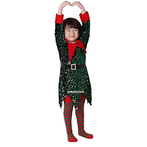 Tomtetjejer Juldräkt Jul Barn Jultomte Kostym Kläder Festklänning Set För Barn Nyår Jultomte Set style 2 5T(120)