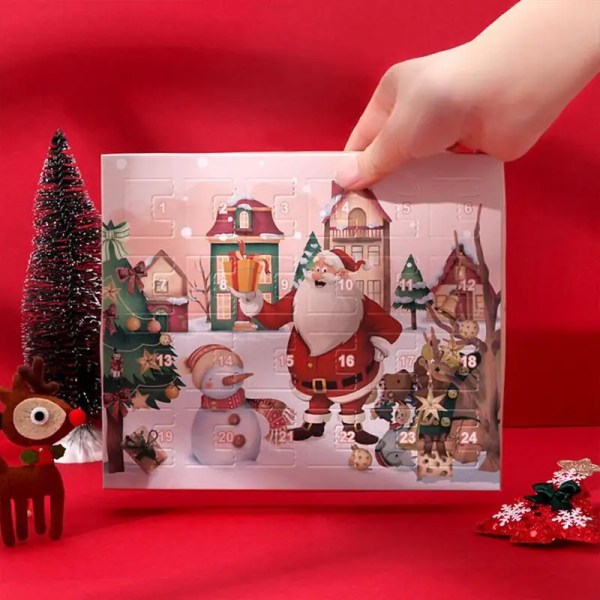 Jul 24 dagers nedtelling smykkelagingssett gave juleperlesett DIY armbåndsfremstillingssett Kreativt julekalendersett