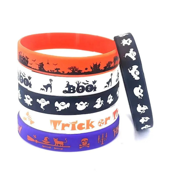 12 stk Halloween silikonarmbånd Barnegaver Godbitfest Karneval Spøkelsesfest Gunstgaver Gresskar Halloween-festeventyrleketøy