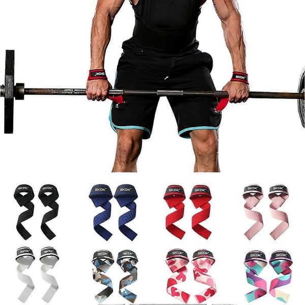 Tyngdlyftningsremmar för gym, handledsstöd, styrketräning, lyftrem Grey