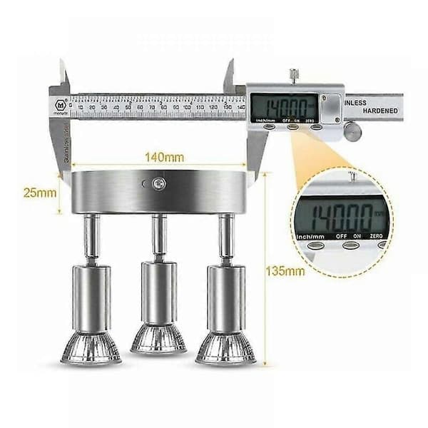 LED Badrumstakspotlight 3 Spots Dimbar IP44 GU10