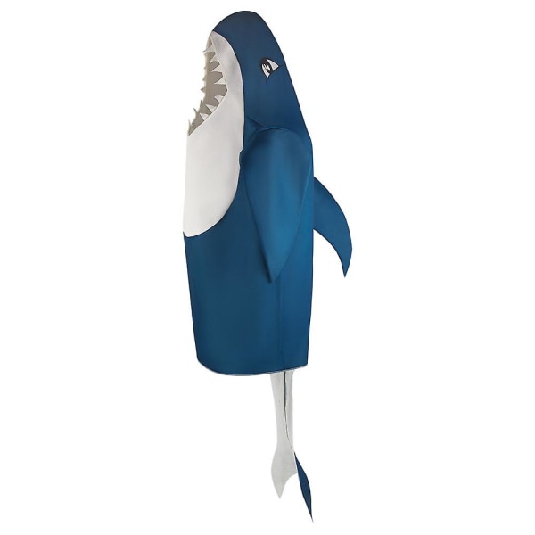 Unisex Mænd Blå Full Body Shark Voksenkostume Tunic