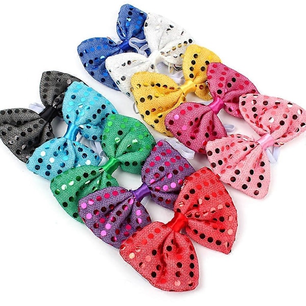 10 Stykker LED Lysende Paillet Butterfly Justerbar Slips Butterfly til Fest