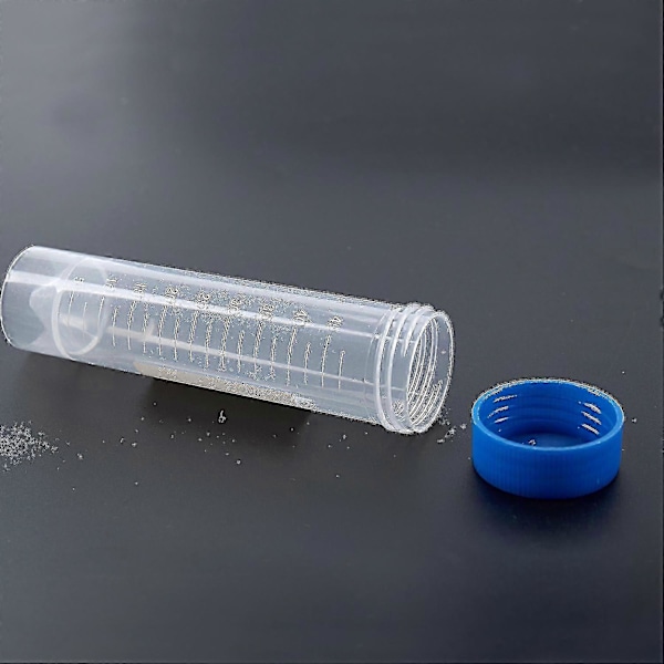 5 kpl 50 ml muovisia läpinäkyviä sentrifugiputkia asteikolla, muovinen koeputki, vapaasti seisova S