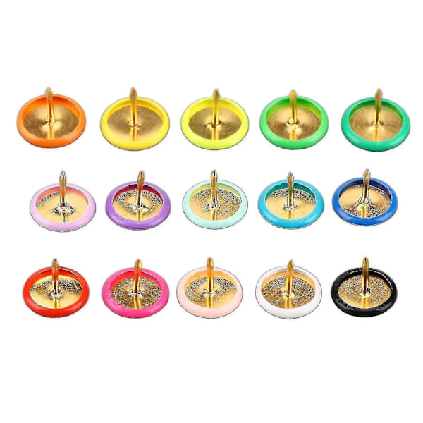 1 Ask Häftstift 15 Färger Färgade Gummibelagda Platt Huvud Målning Dekorativa Stift Push Pins Med Klar Box För Korktavla - you