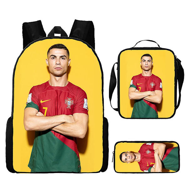 Football Star Cr7 Skolväska Reseryggsäck Lunchväska Case Present för barn studenter style 4
