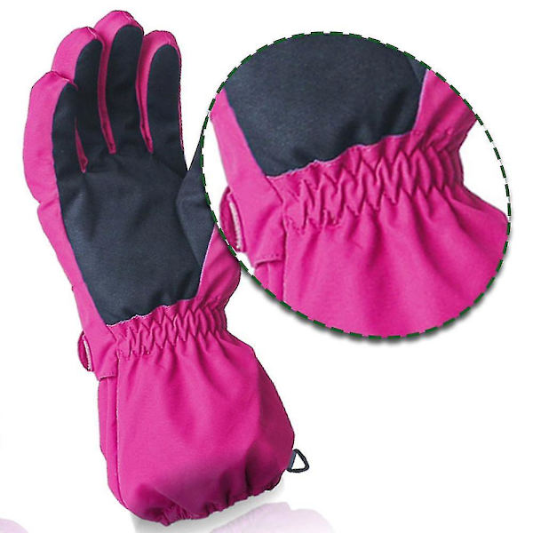 Vanntette ungdomsbarns fem-finger skihansker Barnas varme hansker Pink
