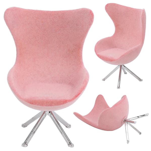 Miniature Pink Flocking Sofa til 1:12 Dukkehus Tilbehør og Dekoration