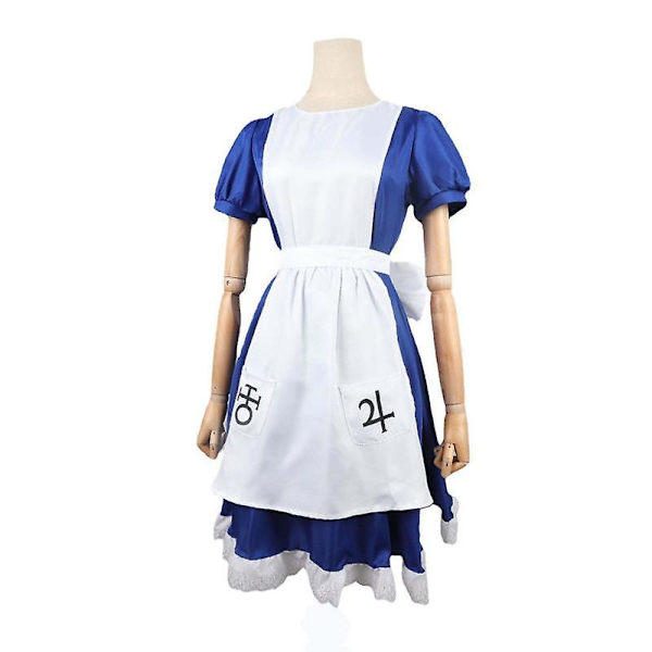 Alice Madness Returns Cosplay-asu Prinsessa Maid Mekko Halloween Naisten Mekot Tyttöjen Juhlat Anime Peli Lolita Esiliina Vaatteet S