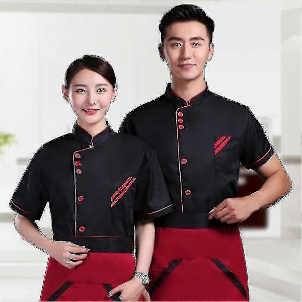 Kockjacka Unisex Kort Lång Ärm - Hotell Köks Service Uniform Arbetskläder