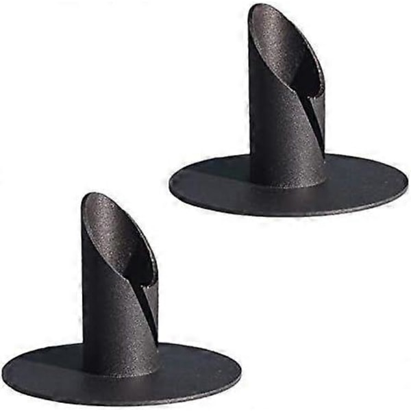 Set med 2 Vintage Ljusstakar Svarta Pelarljusstakar Smidesjärn Ljusstake Ljusstakar