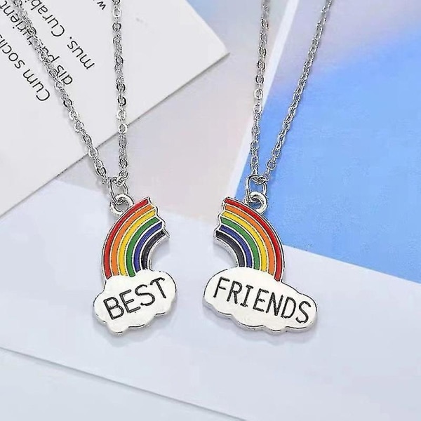 Friendship Rainbow Halsband för par eller bästa vänner present